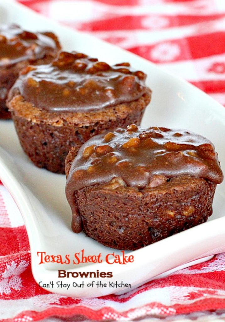 Texas Sheet Cake Brownies | Can't Stay Out of the Kitchen | oh my goodness, these #brownies are so amazing. If you're a #chocolate lover you won't be able to get enough of them! #dessert #tailgating