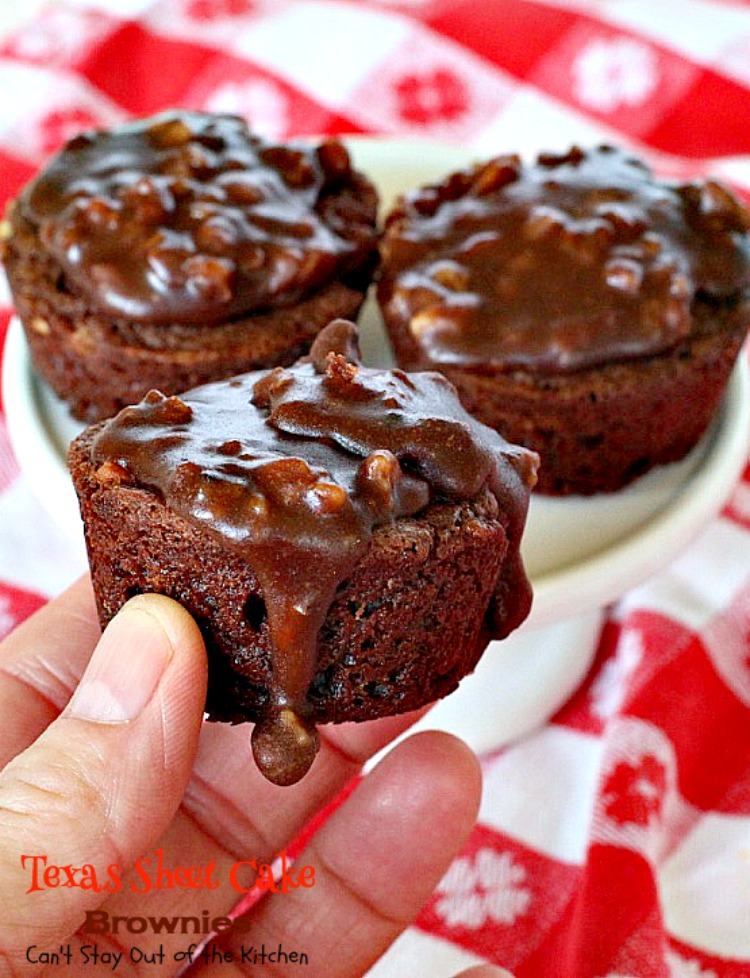 Texas Sheet Cake Brownies | Can't Stay Out of the Kitchen | oh my goodness, these #brownies are so amazing. If you're a #chocolate lover you won't be able to get enough of them! #dessert #tailgating