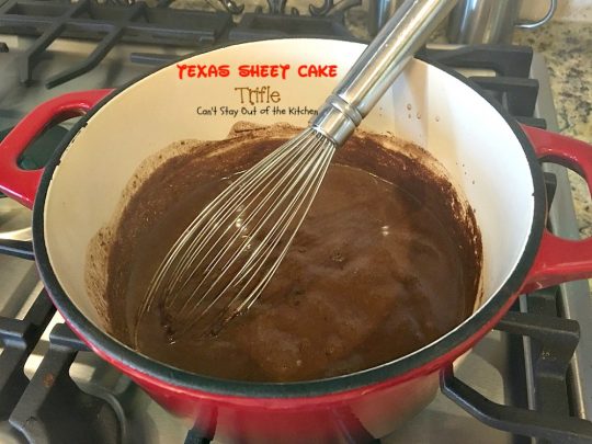 Texas Sheet Cake Trifle | Can't Stay Out of the Kitchen | This spectacular #dessert is divine! Uses #TexasSheetCake plus the #chocolate #pecan icing and a chocolate pudding layer in a trifle dish with #CoolWhip and #maraschinocherries. Amazing.