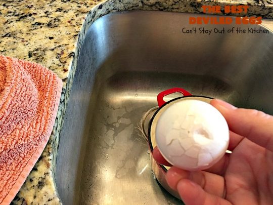 The BEST Deviled Eggs | Can't Stay Out of the Kitchen | my Mom's fabulous recipe. These have a secret ingredient: #bacon! Perfect for the #FourthofJuly & other #holiday fun. #eggs #glutenfree