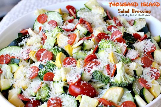 Thousand Island Salad Dressing | Can't Stay Out of the Kitchen | fantastic homemade #saladdressing that's perfect for any #salad. It's great to use as a dip as well. #glutenfree