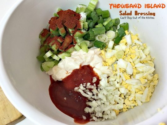 Thousand Island Salad Dressing | Can't Stay Out of the Kitchen | fantastic homemade #saladdressing that's perfect for any #salad. It's great to use as a dip as well. #glutenfree