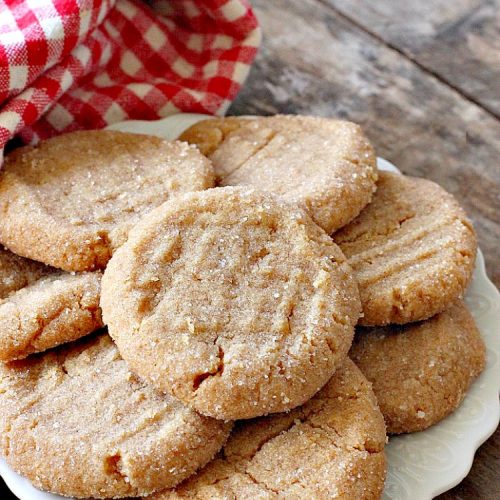 Three-Ingredient Peanut Butter Cookies | Can't Stay Out of the Kitchen | these #glutenfree #peanutbuttercookies are the BEST! These #cookies are so easy to make & they're absolutely scrumptious. Terrific for #tailgating, potlucks, afternoon snacks & kid's parties. #dessert #peanutbutter #peanutbutterdessert #glutenfreedessert