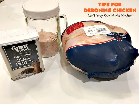 Tips for Deboning Chicken | Can't Stay Out of the Kitchen | step-by-step pictures on how to debone a #chicken. Also provides great ideas for using the chicken and #chickenbroth in recipes. #kitchentips