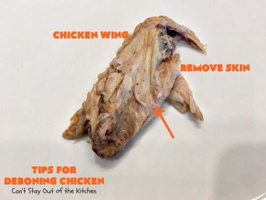 Tips for Deboning Chicken | Can't Stay Out of the Kitchen | step-by-step pictures on how to debone a #chicken. Also provides great ideas for using the chicken and #chickenbroth in recipes. #kitchentips