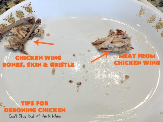 Tips for Deboning Chicken | Can't Stay Out of the Kitchen | step-by-step pictures on how to debone a #chicken. Also provides great ideas for using the chicken and #chickenbroth in recipes. #kitchentips