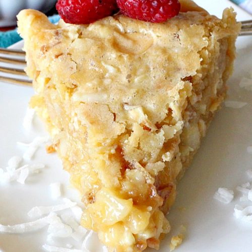 Toasted Coconut White Chocolate Macadamia Nut Pie | Can't Stay Out of the Kitchen | this heavenly #pie is rich, decadent & glorious! Every bite will have you drooling & wanting more. Perfect #dessert for #holiday #baking & parties. #coconut #MacadamiaNuts #chocolate #NewYearsDay #Christmas #HolidayDessert #WhiteChocolateChips#ToastedCoconutWhiteChocolateMacadamiaNutPie