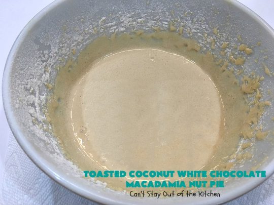 Toasted Coconut White Chocolate Macadamia Nut Pie | Can't Stay Out of the Kitchen | this heavenly #pie is rich, decadent & glorious! Every bite will have you drooling & wanting more. Perfect #dessert for #holiday #baking & parties. #coconut #MacadamiaNuts #chocolate #NewYearsDay #Christmas #HolidayDessert #WhiteChocolateChips#ToastedCoconutWhiteChocolateMacadamiaNutPie