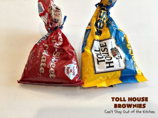 Toll House Brownies | Can't Stay Out of the Kitchen | this scrumptious #dessert takes the best of #TollHouse #cookies & puts them in #brownie form. Then a #chocolate icing is drizzled over top. Absolutely mouthwatering. #tailgating