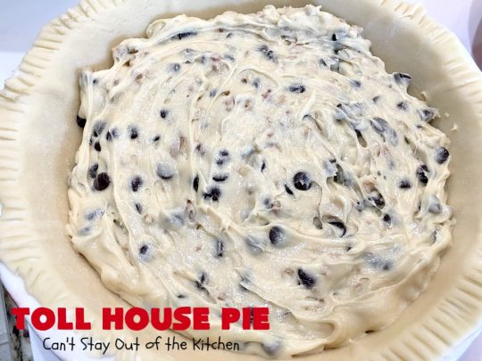 Toll House Pie | Can't Stay Out of the Kitchen | the easiest & most spectacular #TollHousePie ever! Better than #TollHouseCookies, this pie is rich, decadent & absolutely divine! Every bite will have you drooling. Perfect for a #holiday #dessert, too. #pie #ChocolateChips #Walnuts #southern #ThanksgivingDessert #ChristmasDessert #TollHouse #Chocolate #ChocolateDessert #TollHouseDessert