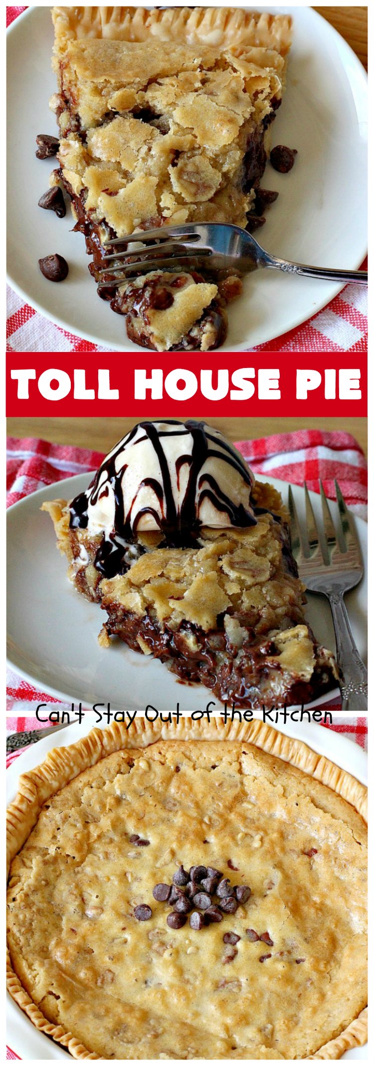 Toll House Pie | Can't Stay Out of the Kitchen | the easiest & most spectacular #TollHousePie ever! Better than #TollHouseCookies, this pie is rich, decadent & absolutely divine! Every bite will have you drooling. Perfect for a #holiday #dessert, too. #pie #ChocolateChips #Walnuts #southern #ThanksgivingDessert #ChristmasDessert #TollHouse #Chocolate #ChocolateDessert #TollHouseDessert
