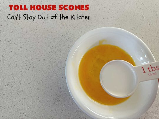 Toll House Scones | Can't Stay Out of the Kitchen | #TollHouseScones are some of the best #scones you'll ever eat. This drool-worthy #breakfast or #brunch entree is perfect for a weekend, company or #holiday breakfast. They're chocked full of #ChocolateChips & drizzled with #chocolate icing. Every bite will have you swooning! #TollHouse #HolidayBreakfast