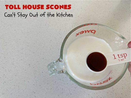 Toll House Scones | Can't Stay Out of the Kitchen | #TollHouseScones are some of the best #scones you'll ever eat. This drool-worthy #breakfast or #brunch entree is perfect for a weekend, company or #holiday breakfast. They're chocked full of #ChocolateChips & drizzled with #chocolate icing. Every bite will have you swooning! #TollHouse #HolidayBreakfast