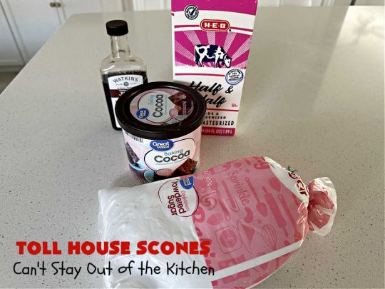 Toll House Scones | Can't Stay Out of the Kitchen | #TollHouseScones are some of the best #scones you'll ever eat. This drool-worthy #breakfast or #brunch entree is perfect for a weekend, company or #holiday breakfast. They're chocked full of #ChocolateChips & drizzled with #chocolate icing. Every bite will have you swooning! #TollHouse #HolidayBreakfast