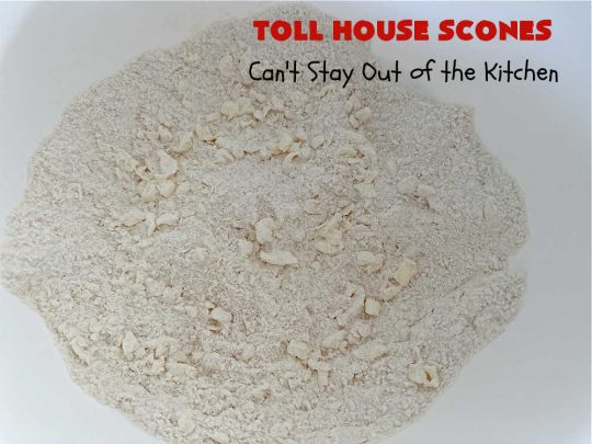 Toll House Scones | Can't Stay Out of the Kitchen | #TollHouseScones are some of the best #scones you'll ever eat. This drool-worthy #breakfast or #brunch entree is perfect for a weekend, company or #holiday breakfast. They're chocked full of #ChocolateChips & drizzled with #chocolate icing. Every bite will have you swooning! #TollHouse #HolidayBreakfast