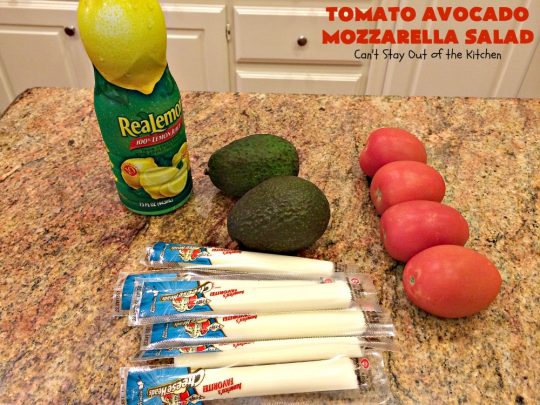 Tomato Avocado Mozzarella Salad | Can't Stay Out of the Kitchen | this is one of the best #salads ever! It's so easy to make & it's perfect for #holidays like #Easter #MothersDay or #FathersDay. It's also great for summer #BBQs & potlucks. #glutenfree #tomatoes #avocados #Mozzarella