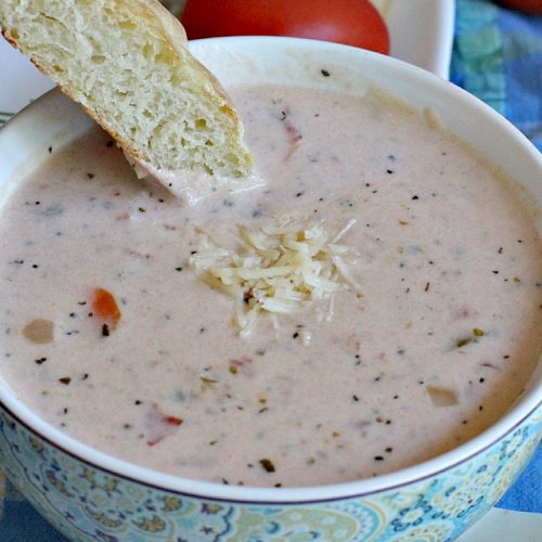 Tomato Basil Parmesan Soup | Can't Stay Out of the Kitchen