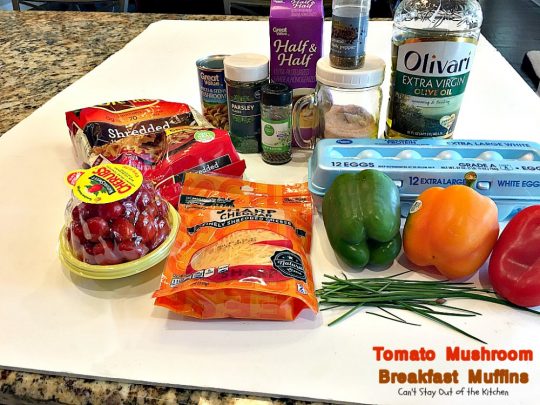 Tomato Mushroom Breakfast Muffins | Can't Stay Out of the Kitchen | these fabulous #vegetarian #breakfast #muffins are the perfect choice for any breakfast, especially the #holidays. #tomatoes #mushrooms #glutenfree