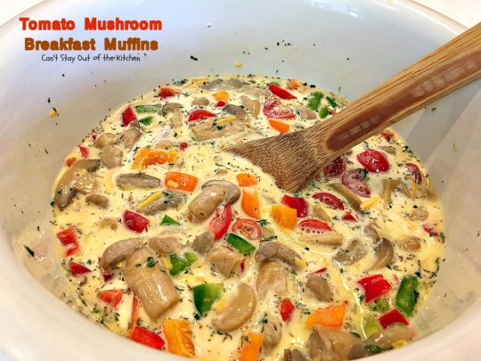 Tomato Mushroom Breakfast Muffins | Can't Stay Out of the Kitchen | these fabulous #vegetarian #breakfast #muffins are the perfect choice for any breakfast, especially the #holidays. #tomatoes #mushrooms #glutenfree