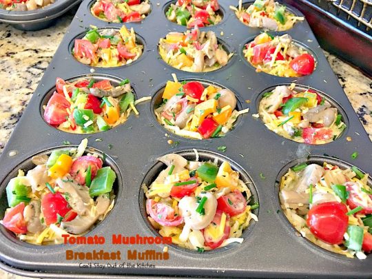 Tomato Mushroom Breakfast Muffins | Can't Stay Out of the Kitchen | these fabulous #vegetarian #breakfast #muffins are the perfect choice for any breakfast, especially the #holidays. #tomatoes #mushrooms #glutenfree