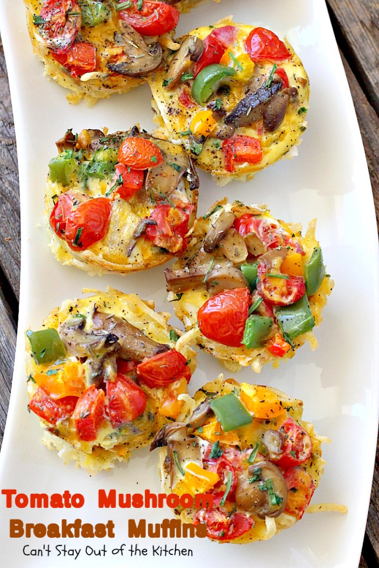 Tomato Mushroom Breakfast Muffins | Can't Stay Out of the Kitchen | these fabulous #vegetarian #breakfast #muffins are the perfect choice for any breakfast, especially the #holidays. #tomatoes #mushrooms #glutenfree