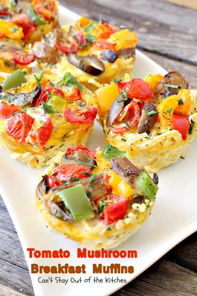 Tomato Mushroom Breakfast Muffins | Can't Stay Out of the Kitchen | these fabulous #vegetarian #breakfast #muffins are the perfect choice for any breakfast, especially the #holidays. #tomatoes #mushrooms #glutenfree