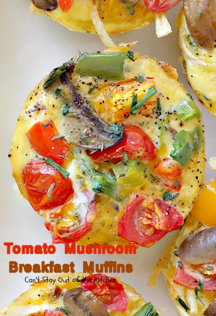 Tomato Mushroom Breakfast Muffins | Can't Stay Out of the Kitchen | these fabulous #vegetarian #breakfast #muffins are the perfect choice for any breakfast, especially the #holidays. #tomatoes #mushrooms #glutenfree