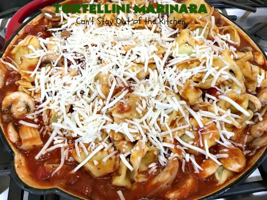 Tortellini Marinara | Can't Stay Out of the Kitchen | this easy 6-ingredient #recipe can be made in 30 minutes or less! It's perfect for weeknight or company dinners. #ItalianSausage #pork #Tortellini #Italian #MarinaraSauce #MozzarellaCheese #TortelliniMarinara