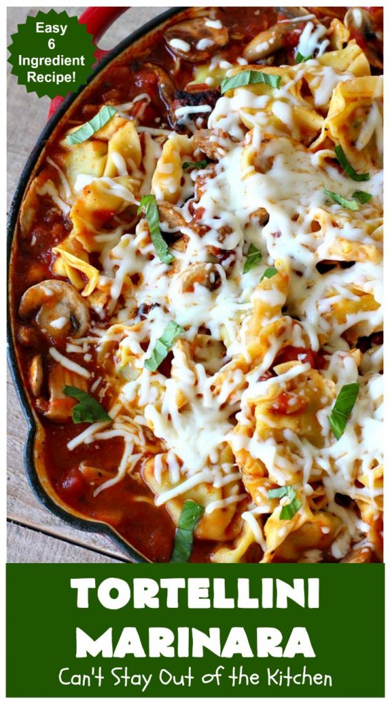 Tortellini Marinara | Can't Stay Out of the Kitchen | this easy 6-ingredient #recipe can be made in 30 minutes or less! It's perfect for weeknight or company dinners. #ItalianSausage #pork #Tortellini #Italian #MarinaraSauce #MozzarellaCheese #TortelliniMarinara