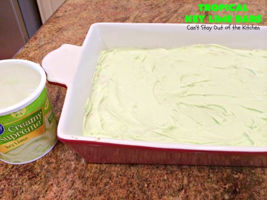 Tropical Key Lime Bars | Can't Stay Out of the Kitchen | This amazing #dessert is a perfect summer treat for Back-to-School bashes, family reunions or Labor Day parties. #cookie #keylime