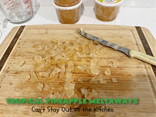 Tropical Pineapple Meltaways | Can't Stay Out of the Kitchen | these "melt-in-the-mouth" #cookies include #CandiedPineapple, #VanillaChips & #PineappleExtract for a burst of flavor. They're rolled in #TurbinadoSugar & are fantastic for #holiday #baking, #ChristmasCookieExchanges, #tailgating or office parties. You'll be swooning after the first bite! #PineappleDessert #TropicalPineappleMeltaways #dessert