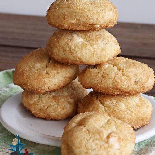 Tropical Pineapple Meltaways | Can't Stay Out of the Kitchen | these "melt-in-the-mouth" #cookies include #CandiedPineapple, #VanillaChips & #PineappleExtract for a burst of flavor. They're rolled in #TurbinadoSugar & are fantastic for #holiday #baking, #ChristmasCookieExchanges, #tailgating or office parties. You'll be swooning after the first bite! #PineappleDessert #TropicalPineappleMeltaways #dessert