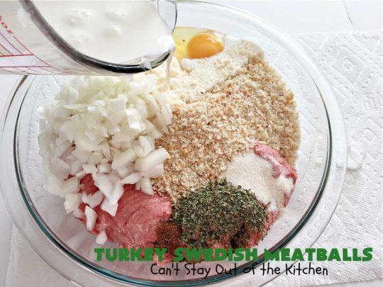 Turkey Swedish Meatballs | Can't Stay Out of the Kitchen | mouthwatering stick-to-the-ribs meal made with ground #turkey instead of ground beef. This comfort food meal is perfect for family dinners or company meals. #meatballs #TurkeyMeatballs #noodles #TurkeySwedishMeatballs
