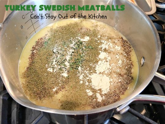 Turkey Swedish Meatballs | Can't Stay Out of the Kitchen | mouthwatering stick-to-the-ribs meal made with ground #turkey instead of ground beef. This comfort food meal is perfect for family dinners or company meals. #meatballs #TurkeyMeatballs #noodles #TurkeySwedishMeatballs