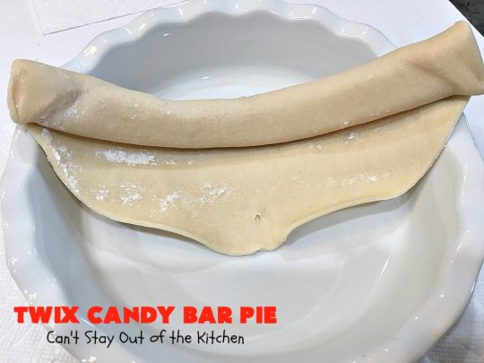 Twix Candy Bar Pie | Can't Stay Out of the Kitchen | this spectacular #pie will have you swooning from the first bite! It's filled with #TwixCandyBars so it's loaded with #chocolate & #caramel. Perfect #dessert for #ValentinesDay & other special occasions or #holidays. #ChocolateDessert #CaramelDessert #TwixCandyBarPie #TwixCandyBarDessert