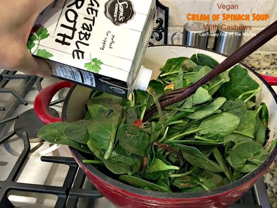 Vegan Cream of Spinach Soup with Cashews | Can't Stay Out of the Kitchen | this delicious #spinach #soup uses #cashews, #apples & lots of veggies for a delightfully scrumptious and healthy recipe you're sure to enjoy. #glutenfree #vegan