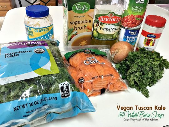 Vegan Tuscan Kale and White Bean Soup | Can't Stay Out of the Kitchen | amazing #lowcalorie and healthy #soup is incredibly tasty. It's also quick, easy #glutenfree & #vegan.