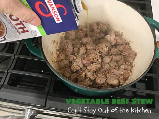 Vegetable Beef Stew | Can't Stay Out of the Kitchen | this amazing #BeefStew is one of our favorite comfort food #recipes. It's so hearty, filling & satisfying that you'll want second & third helpings! #potatoes #carrots #beef #peas #corn #GreenBeans #VegetableBeefStew