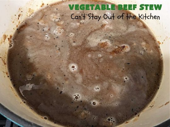 Vegetable Beef Stew | Can't Stay Out of the Kitchen | this amazing #BeefStew is one of our favorite comfort food #recipes. It's so hearty, filling & satisfying that you'll want second & third helpings! #potatoes #carrots #beef #peas #corn #GreenBeans #VegetableBeefStew