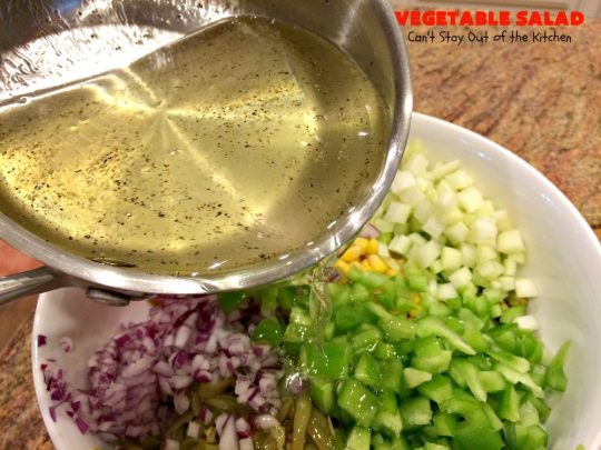Vegetable Salad | Can't Stay Out of the Kitchen | this delicious #salad is so easy to put together. It's prepared a day in advance so the veggies marinate before serving. #healthy #Vegan #LowCalorie #GlutenFree #VegetableSalad