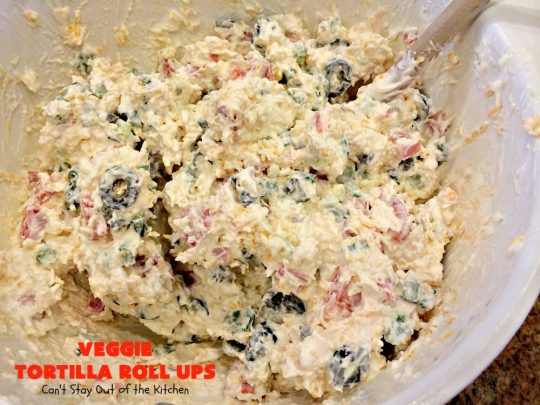 Veggie Tortilla Roll Ups | Can't Stay Out of the Kitchen | these delicious #appetizers are smooth and creamy and so perfect for #tailgating, #NewYearsEve or #SuperBowl parties. Everyone loves them!