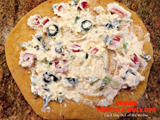 Veggie Tortilla Roll Ups | Can't Stay Out of the Kitchen | these delicious #appetizers are smooth and creamy and so perfect for #tailgating, #NewYearsEve or #SuperBowl parties. Everyone loves them!