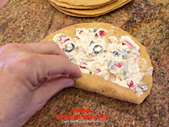 Veggie Tortilla Roll Ups | Can't Stay Out of the Kitchen | these delicious #appetizers are smooth and creamy and so perfect for #tailgating, #NewYearsEve or #SuperBowl parties. Everyone loves them!