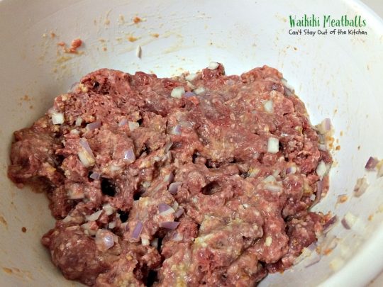 Waikiki Meatballs | Can't Stay Out of the Kitchen | delicious #Polynesian flavors and so quick and easy to make. I made it with homemade #glutenfree bread crumbs and it was wonderful. #beef #pineapple