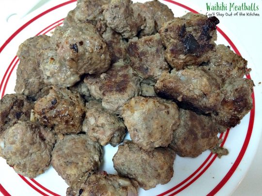 Waikiki Meatballs | Can't Stay Out of the Kitchen | delicious #Polynesian flavors and so quick and easy to make. I made it with homemade #glutenfree bread crumbs and it was wonderful. #beef #pineapple