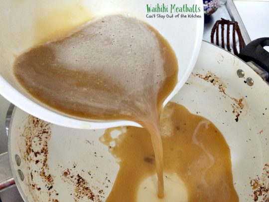 Waikiki Meatballs | Can't Stay Out of the Kitchen | delicious #Polynesian flavors and so quick and easy to make. I made it with homemade #glutenfree bread crumbs and it was wonderful. #beef #pineapple