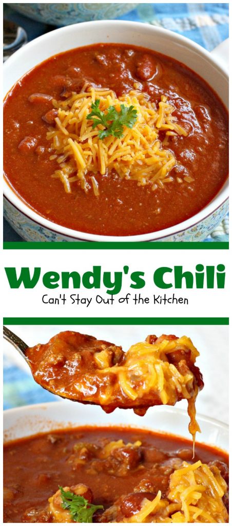 Wendy's Chili | Can't Stay Out of the Kitchen | fabulous #copycat recipe for #Wendy'schili. #chili #glutenfree