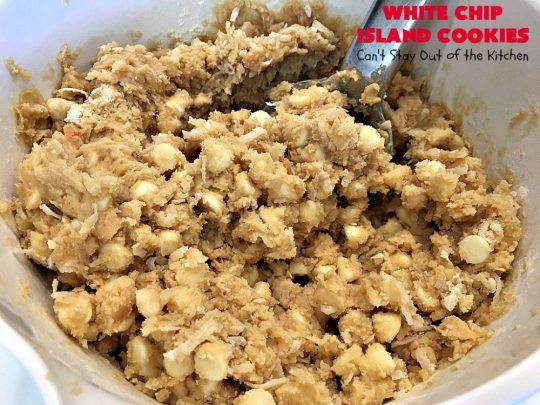 White Chip Island Cookies | Can't Stay Out of the Kitchen | these favorite #cookies always get rave reviews whenever we make them. Terrific for #holiday baking & #Christmas cookie exchanges. #dessert