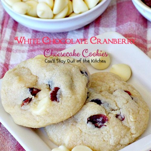 White Chocolate Cranberry Cheesecake Cookies | Can't Stay Out of the Kitchen | #Subway copycat recipe. #cheesecake pudding mix takes these scrumptious #cookies to the next level. They are sensational! #whitechocolate #craisins #dessert
