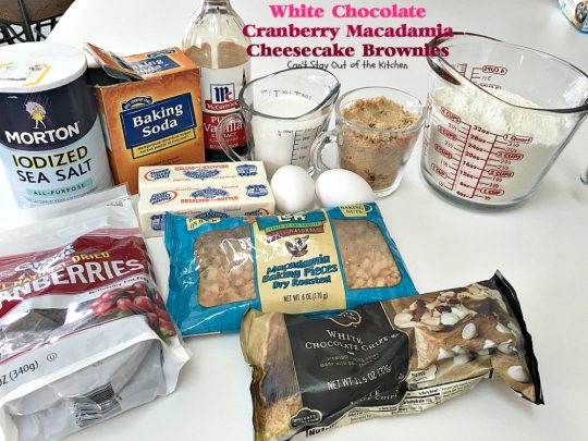 White Chocolate Cranberry Macadamia Cheesecake Brownies | Can't Stay Out of the Kitchen |we love these spectacular #brownies. They have a delectable #cheesecake layer in the middle & they're perfect for #tailgating parties. #chocolate #dessert #cranberries 